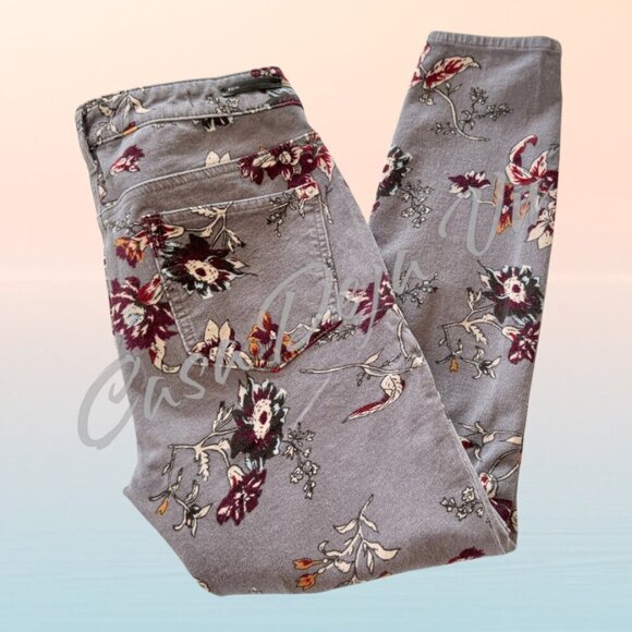 Anthropologie Pilcro Letterpress Boho Floral Micro Corduroy Super Stretch Jeans - Picture 5 of 7